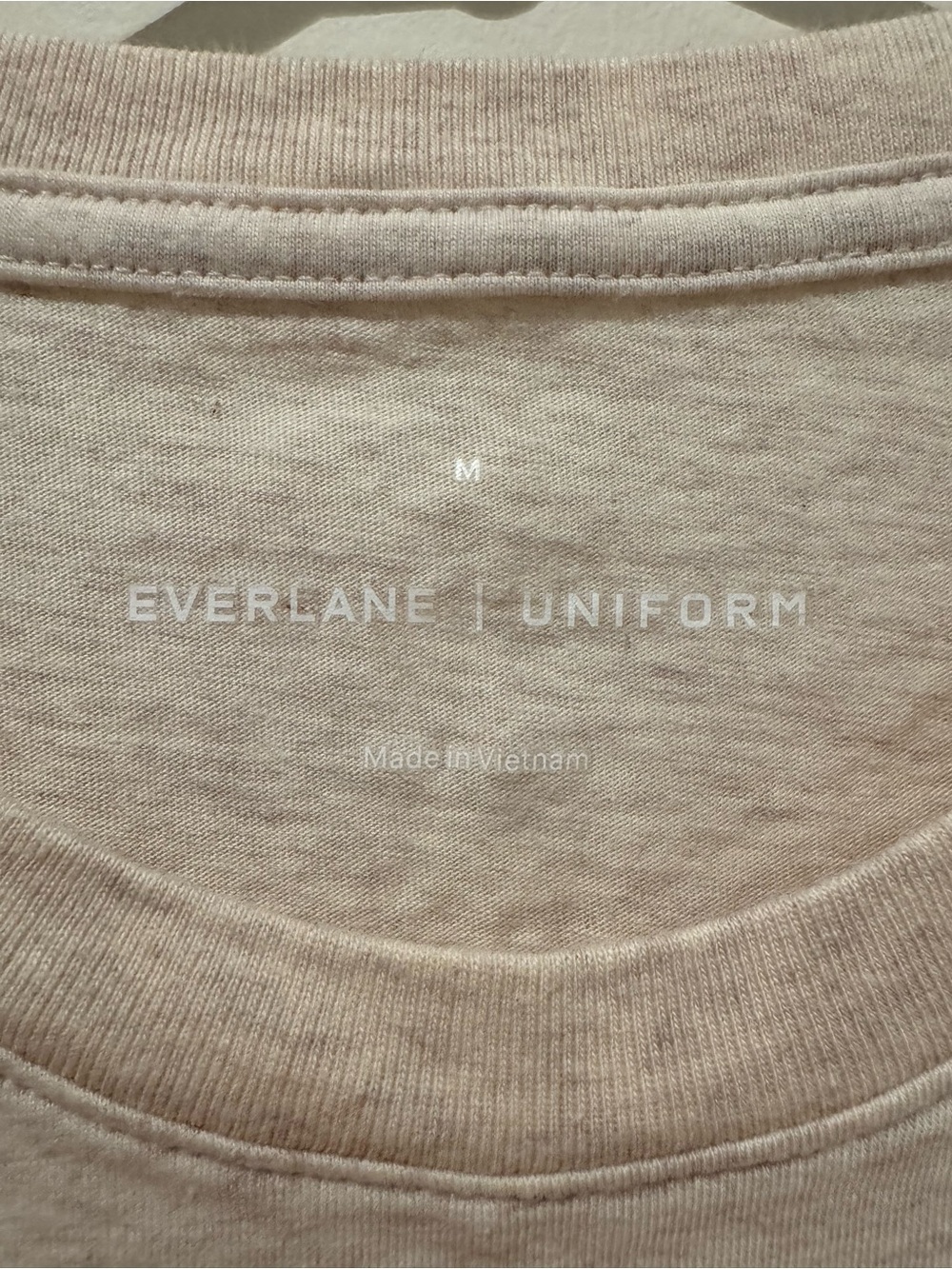 Everlane Men's Crewneck Tee in Light Beige Heather - Picture 2 of 5